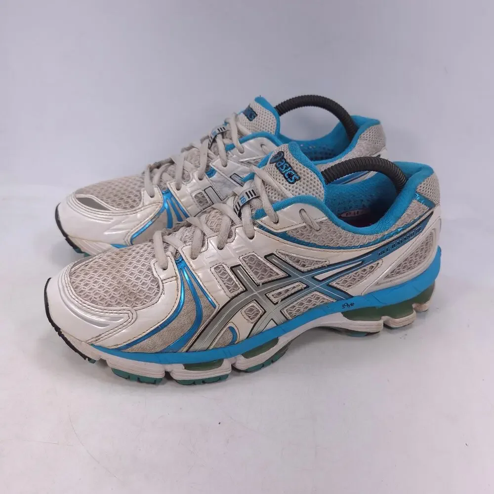Asics Gel-Kayano 18 Athletic Lace Up Running Shoes Womens Size 9 T250N White